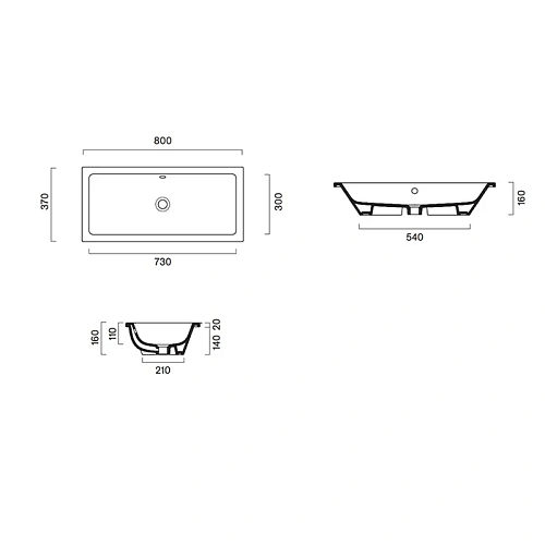 Раковина Catalano Zero 0124810001 встраиваемая под столешницу 80x37, белый глянцевый Раковина Catalano Zero 0124810001 встраиваемая под столешницу 80x37, белый глянцевый