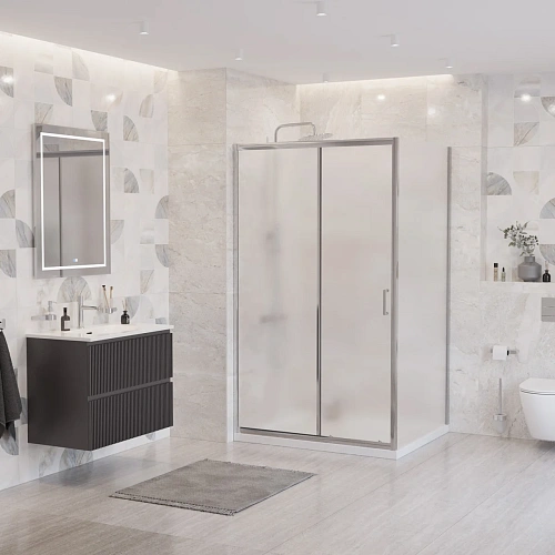 Душевой уголок BelBagno UNO-195-AH-1-110/90-P-Cr 110x90 см, профиль хром, стекло рифленое Душевой уголок BelBagno UNO-195-AH-1-110/90-P-Cr 110x90 см, профиль хром, стекло рифленое