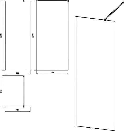 Душевая перегородка STWORKI Берген 80 см, профиль черный матовый, прозрачное стекло 583050 Душевая перегородка STWORKI Берген 80 см, профиль черный матовый, прозрачное стекло 583050