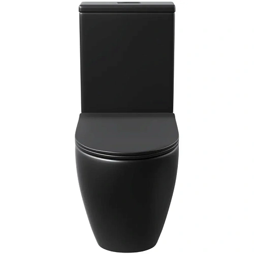 Унитаз напольный GROSSMAN GR-4446BMS 675x360x820 черный матовый безободковый с тонкой крышкой Унитаз напольный GROSSMAN GR-4446BMS 675x360x820 черный матовый безободковый с тонкой крышкой