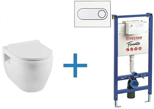 Комплект унитаза с инсталляцией Aquanet Rimless Glide-W CL-11042 (инсталляция Pestan Fluenta SET4000 Glide-W + SET40006356OW Комплект унитаза с инсталляцией Aquanet Rimless Glide-W CL-11042 (инсталляция Pestan Fluenta SET4000 Glide-W + SET40006356OW