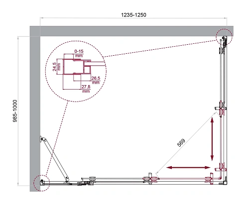 Душевой уголок BelBagno LUCE-AH-21-125/100-C-Cr Душевой уголок BelBagno LUCE-AH-21-125/100-C-Cr