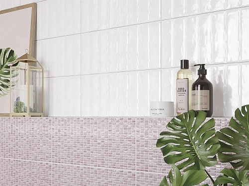 Плитка керамическая Cersanit Pudra мозаика розовый рельеф 20x44 PDG073 Плитка керамическая Cersanit Pudra мозаика розовый рельеф 20x44 PDG073