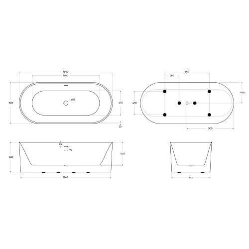 Ванна отдельностоящая BelBagno BB705-1800-800 1800x800 акриловая Ванна отдельностоящая BelBagno BB705-1800-800 1800x800 акриловая