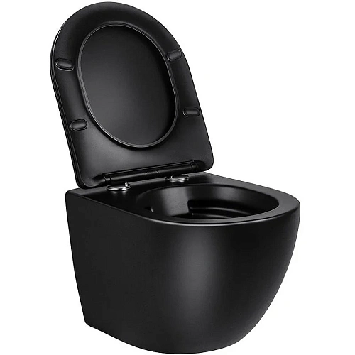 Унитаз подвесной Vincea Globo VT1-14SMB, матовый черный, ультратонкое сиденье soft-close Унитаз подвесной Vincea Globo VT1-14SMB, матовый черный, ультратонкое сиденье soft-close