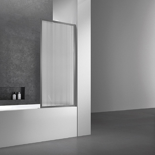 Шторка на ванну Vincea VSB-41700FLGM, 700x1400, вороненая сталь, стекло рифленое Шторка на ванну Vincea VSB-41700FLGM, 700x1400, вороненая сталь, стекло рифленое