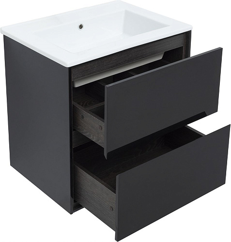 Тумба под раковину Aquanet Милан 65 черный глянец 00306379 Тумба под раковину Aquanet Милан 65 черный глянец 00306379