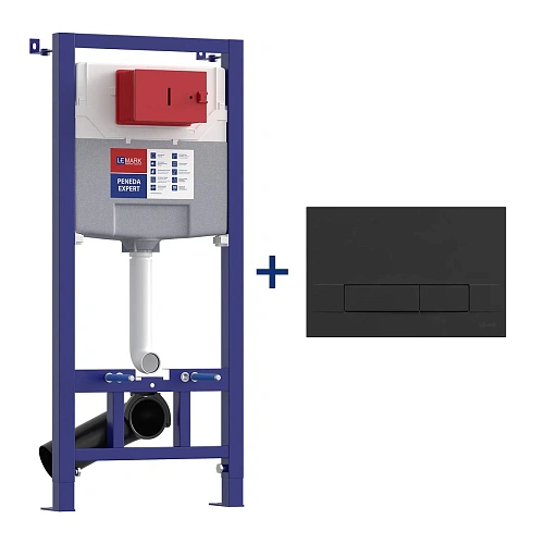 Инсталляция для унитаза Lemark PENEDA EXPERT с клавишей смыва BIT черный матовый Soft touch 9812216 Инсталляция для унитаза Lemark PENEDA EXPERT с клавишей смыва BIT черный матовый Soft touch 9812216