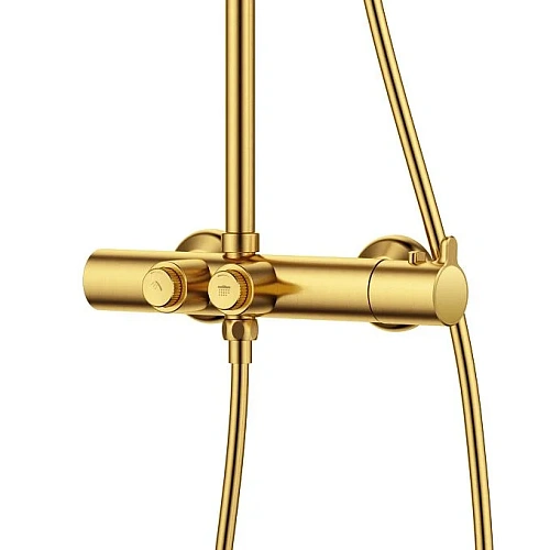 Душевая система CEZARES ECO-CD-T-BORO термостатическая, с ручным и верхним душем, брашированное золото Душевая система CEZARES ECO-CD-T-BORO термостатическая, с ручным и верхним душем, брашированное золото