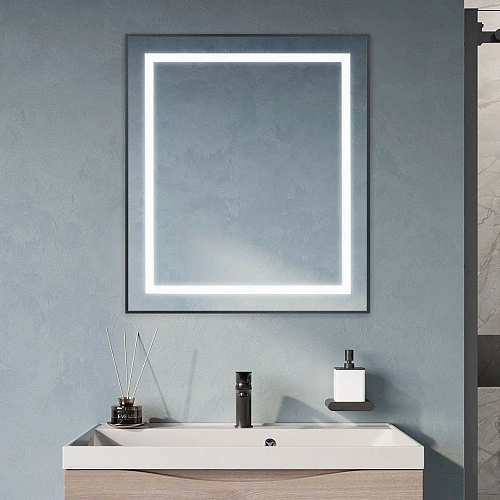 Зеркало BelBagno SPC-KRAFT-700-800-SENS-NERO 700x800x32 мм с подсветкой и сенсорным выключателем Зеркало BelBagno SPC-KRAFT-700-800-SENS-NERO 700x800x32 мм с подсветкой и сенсорным выключателем