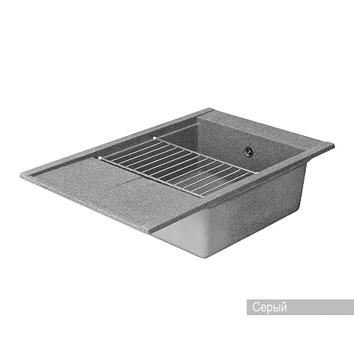 Кухонная мойка Aquaton Делия 78 1A715132DE230 из литого мрамора, прямоугольная, с крылом серая Кухонная мойка Aquaton Делия 78 1A715132DE230 из литого мрамора, прямоугольная, с крылом серая