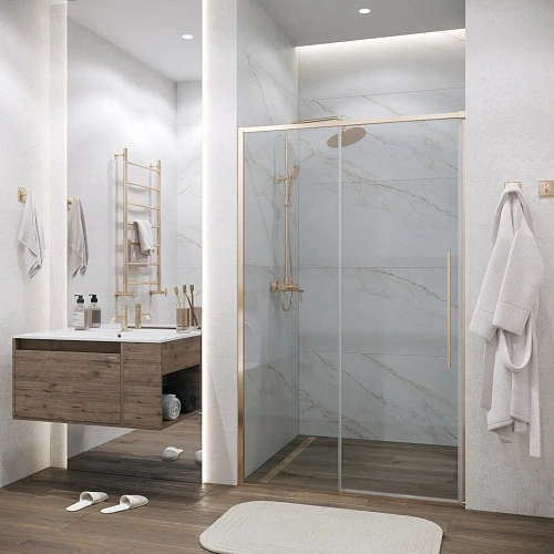 Душевая дверь GROSSMAN Galaxy 100.K33.01.120.32.00 (120x195) золото сатин, стекло прозрачное Душевая дверь GROSSMAN Galaxy 100.K33.01.120.32.00 (120x195) золото сатин, стекло прозрачное