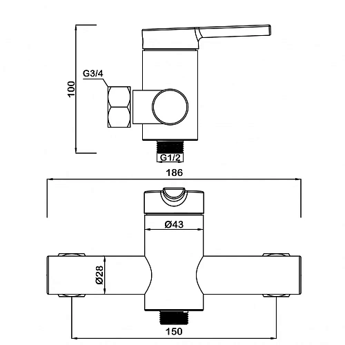 Смеситель для душа Swedbe Diana 1020 Смеситель для душа Swedbe Diana 1020
