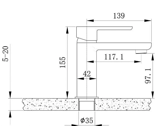 Смеситель для раковины Black&White U6320 6320U Смеситель для раковины Black&White U6320 6320U