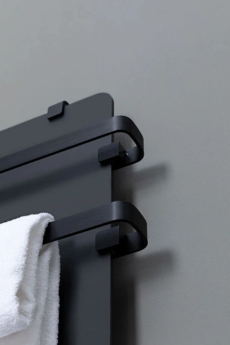 Полотенцесушитель электрический Allen Brau Infinity 120x44 00325638 с рейлингом 2.0 и креплением, черный матовый Полотенцесушитель электрический Allen Brau Infinity 120x44 00325638 с рейлингом 2.0 и креплением, черный матовый