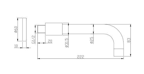 Излив BelBagno NOVA BB-SFR-IN сатин Излив BelBagno NOVA BB-SFR-IN сатин