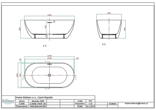 Акриловая ванна VAGNERPLAST MARBELLA 170 KRBV169MAR7X-64 Акриловая ванна VAGNERPLAST MARBELLA 170 KRBV169MAR7X-64
