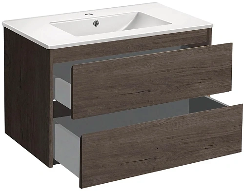 Тумба под раковину Vincea Gio 800 подвесная, 2 выкатных ящика soft-close, R.Oak VMC-2G800RO Тумба под раковину Vincea Gio 800 подвесная, 2 выкатных ящика soft-close, R.Oak VMC-2G800RO