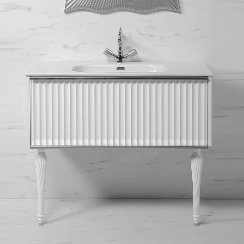 Тумба под раковину Armadi Art Canale 80 843-080-WCR белая + хром Тумба под раковину Armadi Art Canale 80 843-080-WCR белая + хром