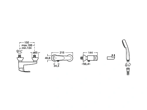 Смеситель для душа Roca Monodin 5A2007C0M Смеситель для душа Roca Monodin 5A2007C0M