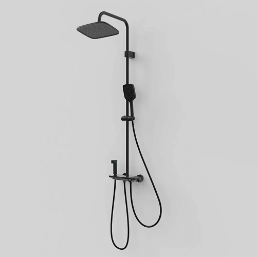 Душевая система BERGES PULSAR на 4 потребителя, с термостатом, черный матовый 075012 Душевая система BERGES PULSAR на 4 потребителя, с термостатом, черный матовый 075012