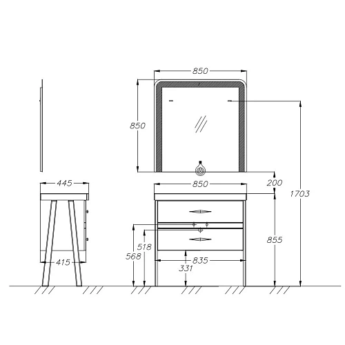 Тумба под раковину Smile Флоридо 85 белый/светлый орех Z0000012183 Тумба под раковину Smile Флоридо 85 белый/светлый орех Z0000012183