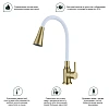 Смеситель для кухни Splenka S201.4308.03 с гибким изливом, золотой сатин Смеситель для кухни Splenka S201.4308.03 с гибким изливом, золотой сатин