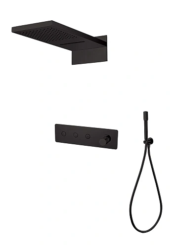 Душевая система Boheme Fusion 130-B с внутренней частью, чёрный Душевая система Boheme Fusion 130-B с внутренней частью, чёрный