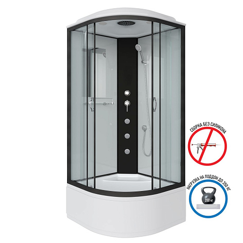 Душевая кабина Niagara Classic NG-6707-14G (800х800х2150) высокий поддон (40см) стекло прозрачное черные профиля 67071414G Душевая кабина Niagara Classic NG-6707-14G (800х800х2150) высокий поддон (40см) стекло прозрачное черные профиля 67071414G