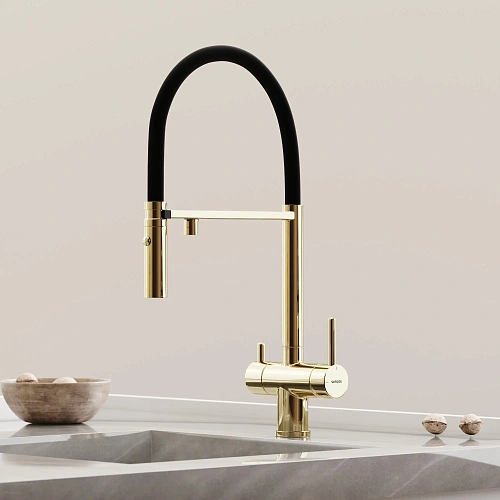 Смеситель для кухни SANCOS Imola SC4010ZG с возможностью подключения фильтра, полированное золото Смеситель для кухни SANCOS Imola SC4010ZG с возможностью подключения фильтра, полированное золото
