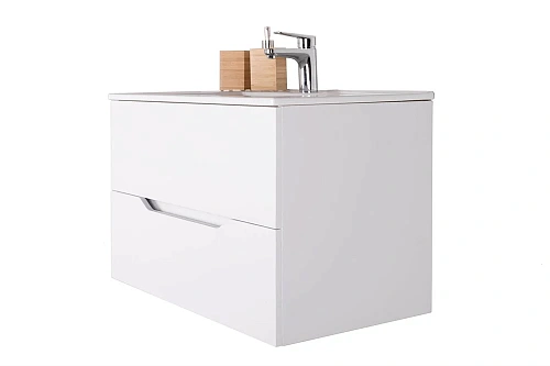 Тумба с раковиной Orange Line Li-60Tuw+Ra подвесная, белый матовый Тумба с раковиной Orange Line Li-60Tuw+Ra подвесная, белый матовый