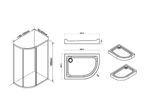 Душевой уголок AM.PM Orange W54G-302U120MT64 120х80 без поддона, профиль хром, стекло прозрачное Душевой уголок AM.PM Orange W54G-302U120MT64 120х80 без поддона, профиль хром, стекло прозрачное