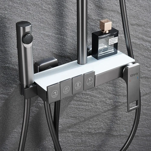 Душевая система Black&White UK5012MG Gunmetal Душевая система Black&White UK5012MG Gunmetal