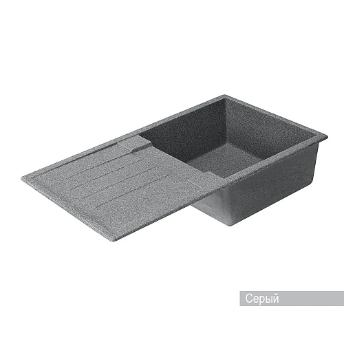 Кухонная мойка Aquaton Верона 1A710032VR230 из литого мрамора, прямоугольная, с крылом серая Кухонная мойка Aquaton Верона 1A710032VR230 из литого мрамора, прямоугольная, с крылом серая