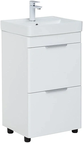 Тумба под раковину Aquanet Ирис new 50 белый глянец (2 ящика) 00310151 Тумба под раковину Aquanet Ирис new 50 белый глянец (2 ящика) 00310151