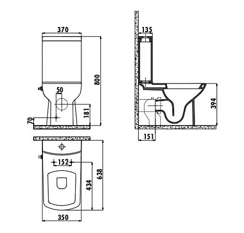 Чаша напольного унитаза Creavit Lara LR360-34CB00E-0001 Чаша напольного унитаза Creavit Lara LR360-34CB00E-0001