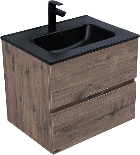 Тумба под раковину Aquanet Алвита New 60 2 ящика, дуб веллингтон табак 00334184 подвесная Тумба под раковину Aquanet Алвита New 60 2 ящика, дуб веллингтон табак 00334184 подвесная