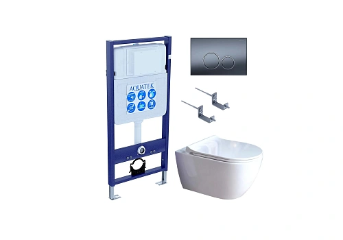 Комплект унитаза SET AQUATEK ПОЛАРИС-01-035 4в1 с инсталляцией, креплением, клавишей смыва и сиденьем микролифт Комплект унитаза SET AQUATEK ПОЛАРИС-01-035 4в1 с инсталляцией, креплением, клавишей смыва и сиденьем микролифт