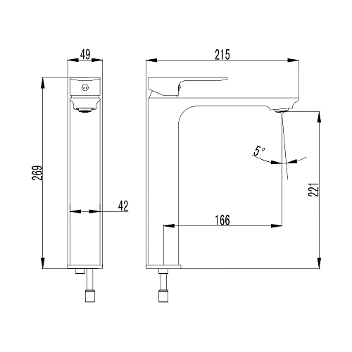 Смеситель для раковины AQUAme Monza AQM6314MB Черный матовый Смеситель для раковины AQUAme Monza AQM6314MB Черный матовый