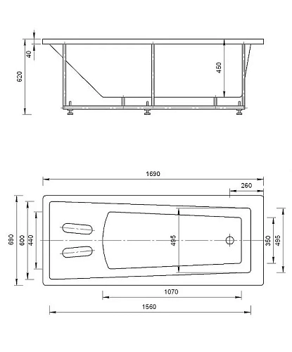 Акриловая ванна Aquatek Либра-170 пустая с фронтальныйм экраном слив справа LIB170-0000024 Акриловая ванна Aquatek Либра-170 пустая с фронтальныйм экраном слив справа LIB170-0000024