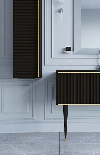 Шкаф-пенал Armadi Art Canale 846-BG черный+золото без ножек Шкаф-пенал Armadi Art Canale 846-BG черный+золото без ножек