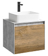 Тумба под раковину AQWELLA Mobi 60 см MOB0106BS+MOB0706DB подвесная, бетон светлый Тумба под раковину AQWELLA Mobi 60 см MOB0106BS+MOB0706DB подвесная, бетон светлый