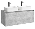 Корпус тумбы под раковину подвесной, цвет бетон светлый, 120 см без фасадов AQWELLA Mobi MOB0112BS Корпус тумбы под раковину подвесной, цвет бетон светлый, 120 см без фасадов AQWELLA Mobi MOB0112BS
