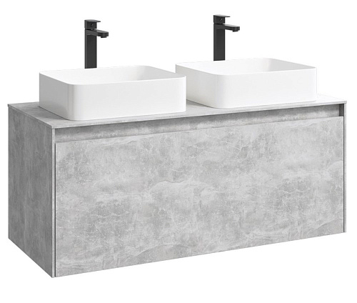 Корпус тумбы под раковину подвесной, цвет бетон светлый, 120 см без фасадов AQWELLA Mobi MOB0112BS Корпус тумбы под раковину подвесной, цвет бетон светлый, 120 см без фасадов AQWELLA Mobi MOB0112BS