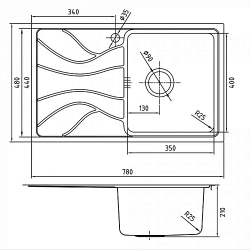 Кухонная мойка IDDIS Reeva (REE78SRi77) из нержавеющей стали Кухонная мойка IDDIS Reeva (REE78SRi77) из нержавеющей стали
