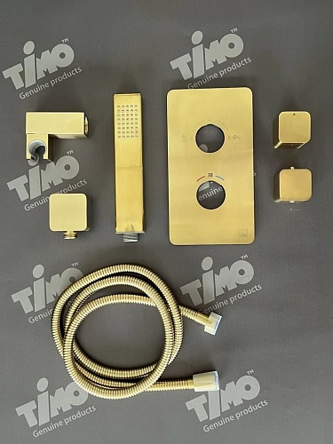 Душевая система Timo Petruma SX-5029/17SM встраиваемая с термостатом золото матовое Душевая система Timo Petruma SX-5029/17SM встраиваемая с термостатом золото матовое
