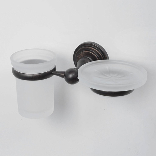 Мыльница WasserKRAFT Isar K-7326 Держатель стакана и мыльницы темная бронза Мыльница WasserKRAFT Isar K-7326 Держатель стакана и мыльницы темная бронза