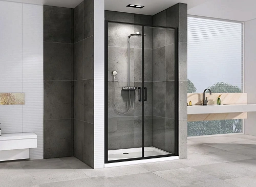 Душевая дверь ABBER Sonnenstrand AG04100BC 100 см универсальная, профиль черный, стекло прозрачное Душевая дверь ABBER Sonnenstrand AG04100BC 100 см универсальная, профиль черный, стекло прозрачное