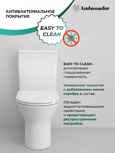 Унитаз напольный Ambassador Elysium 187K19001RS (660x360x810) безободковый, с тонкой крышкой Унитаз напольный Ambassador Elysium 187K19001RS (660x360x810) безободковый, с тонкой крышкой