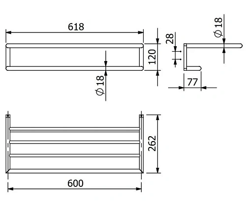 Полотенцедержатель Kludi VELA R 5898939 черный матовый Полотенцедержатель Kludi VELA R 5898939 черный матовый
